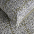 Classical Impression Folkloric 100% Cotton Bedsheet with Pillow Case Green