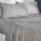 Classical Impression Ornamental 100% Cotton Bedsheet with Pillow Case Grey