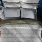 Classical Impression Folkloric 100% Cotton Duvet Cover with Pillow Case Green