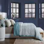 Classical Impression Folkloric 100% Cotton 8pcs Duvet Cover Set Blue