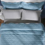 Classical Impression Swirling Quilt/Quilted Bed Cover Blue