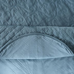Classical Impression Swirling Quilt/Quilted Bed Cover Blue