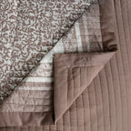 Classical Impression Ornamental Quilt/Quilted Bed Cover Brown