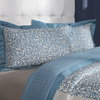 Classical Impression Ornamental Quilt/Quilted Bed Cover Blue