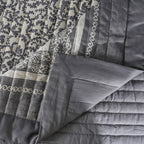 Classical Impression Ornamental Quilt/Quilted Bed Cover Grey