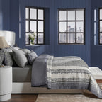 Classical Impression Ornamental 100% Cotton 8pcs Quilt/Qulited Bed Cover Set Grey