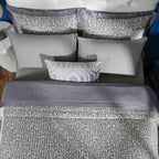 Classical Impression Ornamental 100% Cotton 8pcs Quilt/Qulited Bed Cover Set Grey