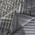 Classical Impression Ornamental 100% Cotton 8pcs Quilt/Qulited Bed Cover Set Grey