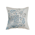 Classical Impression Bloom 100% Cotton Cushion Cover Blue