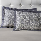 Classical Impression Ornamental Fabric-100% Cotton, Filling-100% Polyester Pillow Sham Set Grey