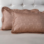Classical Impression Swirling Fabric-100% Cotton, Filling-100% Polyester Pillow Sham Set Brown