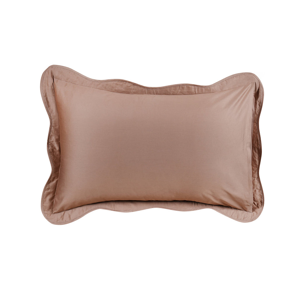 Classical Impression Swirling Fabric-100% Cotton, Filling-100% Polyester Pillow Sham Set Brown