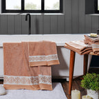 Elegance Embroidery Machine 100% Cotton Rust Towel