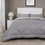 Gravel reversible textured Grey Quilt