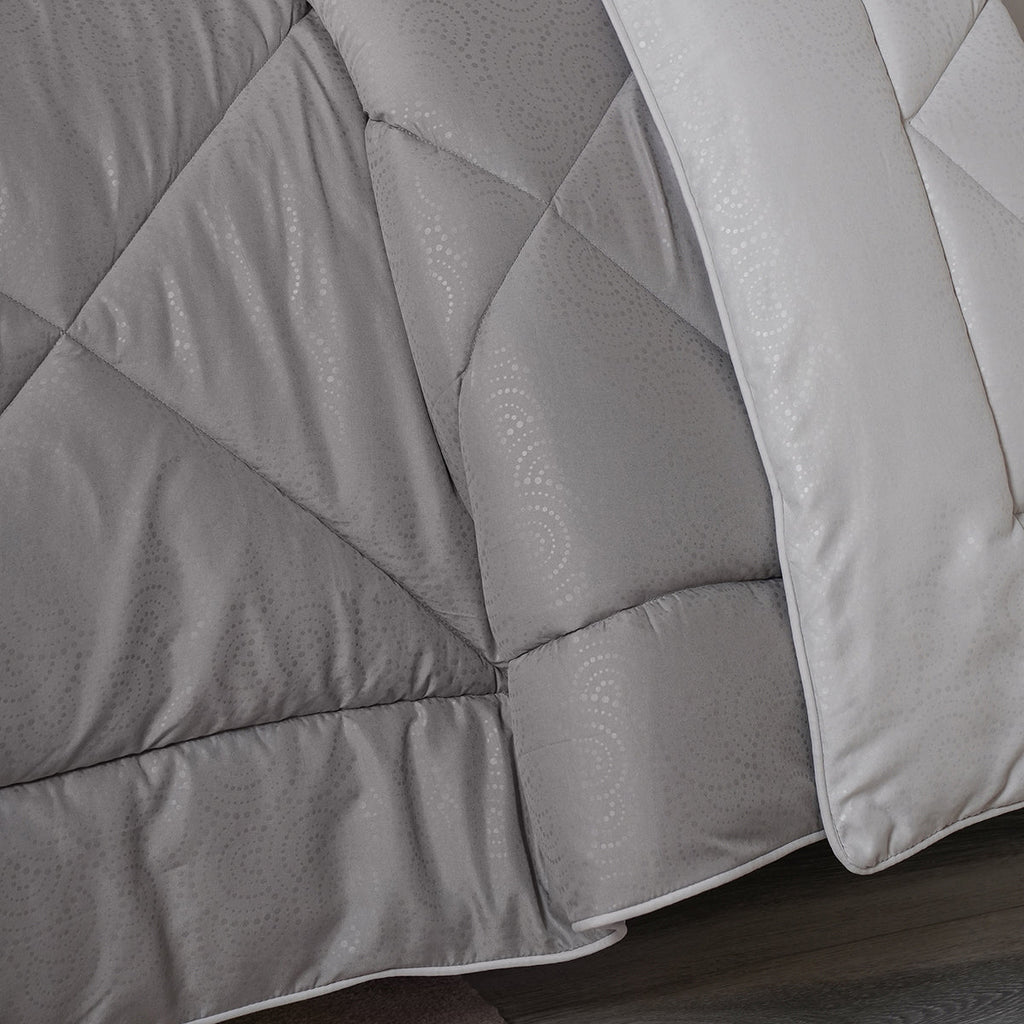 Gravel reversible textured Grey Quilt