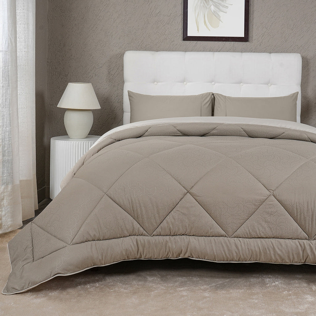 Gravel reversible textured Green Quilt