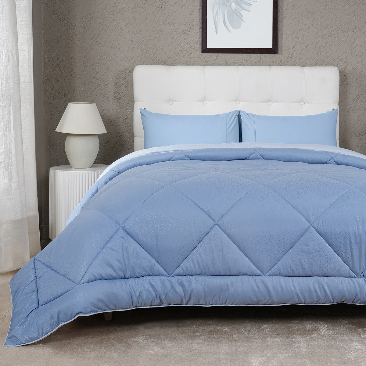 Gravel 250 GSM reversible textured Blue Quilt
