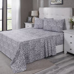 PBS Vintage Chic Dawson 100% Cotton Bedsheet with Pillow Case Grey