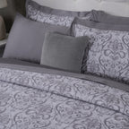 PBS Vintage Chic Dawson 100% Cotton 8 Pcs Duvet Cover Set Grey