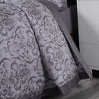 PBS Vintage Chic Dawson 100% Cotton 8 Pcs Duvet Cover Set Grey