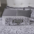 PBS Vintage Chic Dawson 100% Cotton 8 Pcs Duvet Cover Set Grey