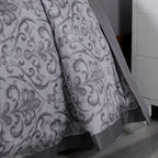 PBS Vintage Chic Dawson 100% Cotton Duvet Cover With Pillow Case Grey