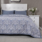 PBS Vintage Chic Dawson Quilt/Quilted Bed Cover Blue