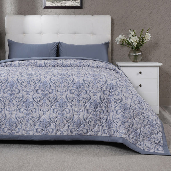 PBS Vintage Chic Dawson Quilt/Quilted Bed Cover Blue