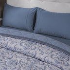 PBS Vintage Chic Dawson Quilt/Quilted Bed Cover Blue