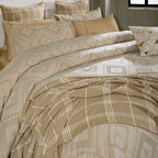 Rurban Elegance Argyl 11 pcs Quilt/Quilted Bed Cover Set Beige