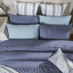 Rurban Elegance Ruching Rhapsody 11 pcs Quilt/Quilted Bed Cover Set Grey