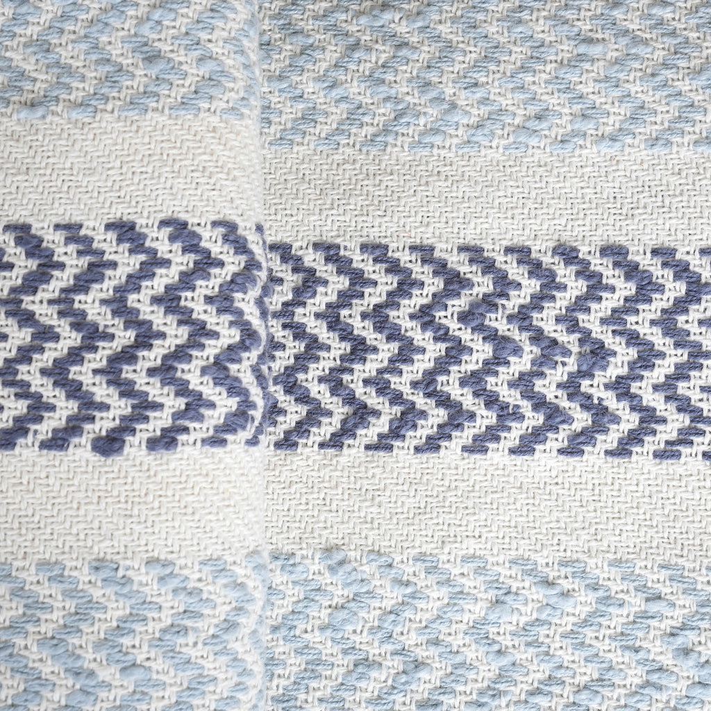 Rurban Elegance Crooked Stripe 100% Cotton 1PC Throw Blue