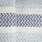 Rurban Elegance Crooked Stripe 100% Cotton 1PC Throw Blue