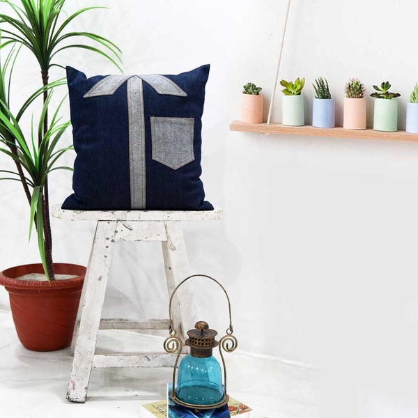 Sadyaska Shirte Denim Patchwork Car Chair Couche Office Sofa Indigo Blue Pillow Cushion Case 16
