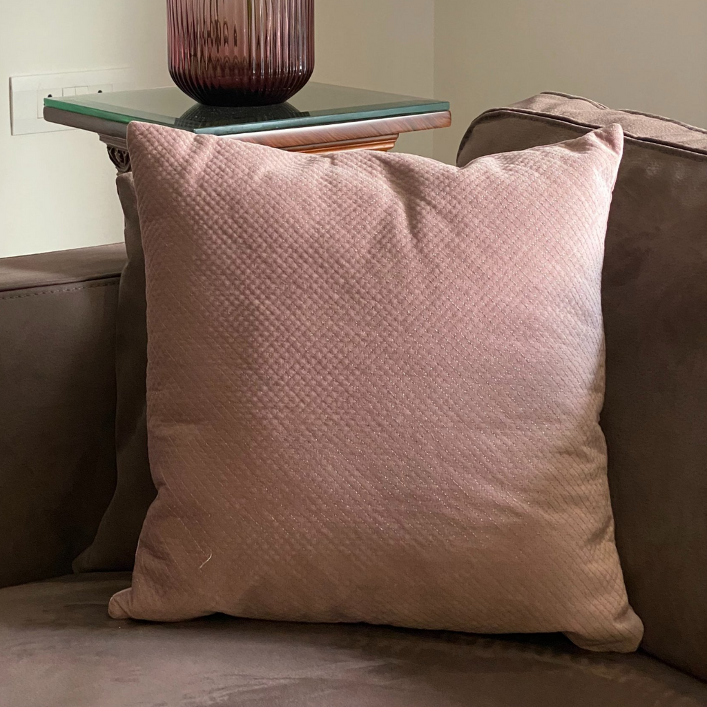 Sadyaska Decorative Cross Onion Pink Velvet 16x16 1 Pcs Cushion Cover