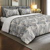 Sansaar by DDdecor Super King Bedsheet with 2 Pillow Covers - Hazel - Prism Fold - Slate - Geometric Fold Pattern - 1 Pc