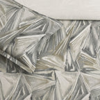 Sansaar by DDdecor Super King Bedsheet with 2 Pillow Covers - Hazel - Prism Fold - Slate - Geometric Fold Pattern - 1 Pc