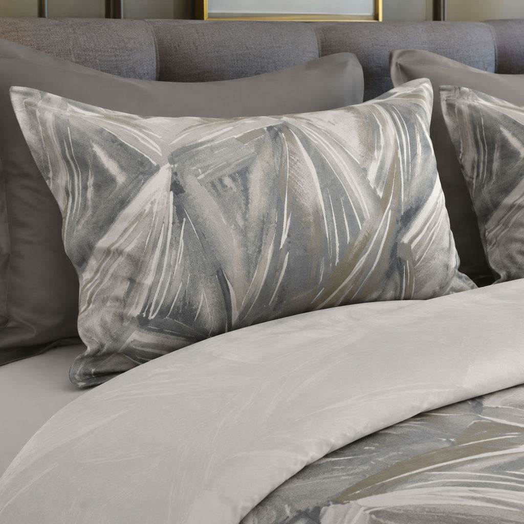 Sansaar by DDdecor Super King Bedsheet with 2 Pillow Covers - Hazel - Prism Fold - Slate - Geometric Fold Pattern - 1 Pc