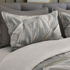 Sansaar by DDdecor Super King Bedsheet with 2 Pillow Covers - Hazel - Prism Fold - Slate - Geometric Fold Pattern - 1 Pc