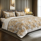 Sansaar by DDdecor Super King Bedsheet with 2 Pillow Covers - Hazel - Rose Cascade - Ivory - Floral Cascade Print Pattern - 1 Pc