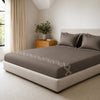 Sansaar by DDdecor Large Bedsheet Set with 2 Pillow Covers - Argyle - Dark Truffle - Embroidered - 1 Pc