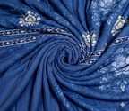 Spaces Shubha Blue Pottery Lichen Blue Traditional Floral 300TC Cotton Super King Bed Sheet Set | 1085774 Lichen Blue