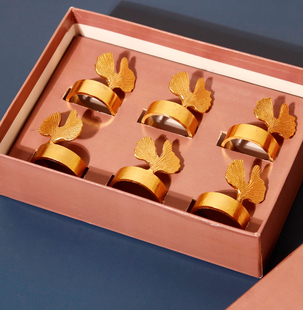 Sadyaska Gold Napkin Rings Set of Six 1 Pcs Product