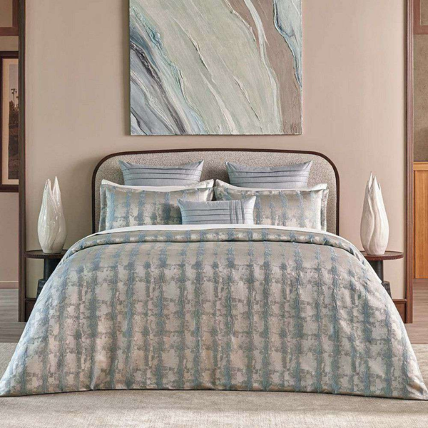 D'Decor Bedsuites Misteloom Antique Blue Luxury 6-Piece Bedding Gift Set | Premium Embroidered Duvet Cover & Double Bedsheet | KP43 Antique Blue