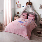 D'Decor Kids Zone Ballerina Candy Floss Digital Print Cotton Bedsheet Set | LB26 Candy Floss