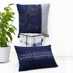 Sadyaska Denim Decorative Cushion Case for Car, Sofa, Living Room, Bedroom Denim 12" X 18"… 1 Pcs Cushion Cover