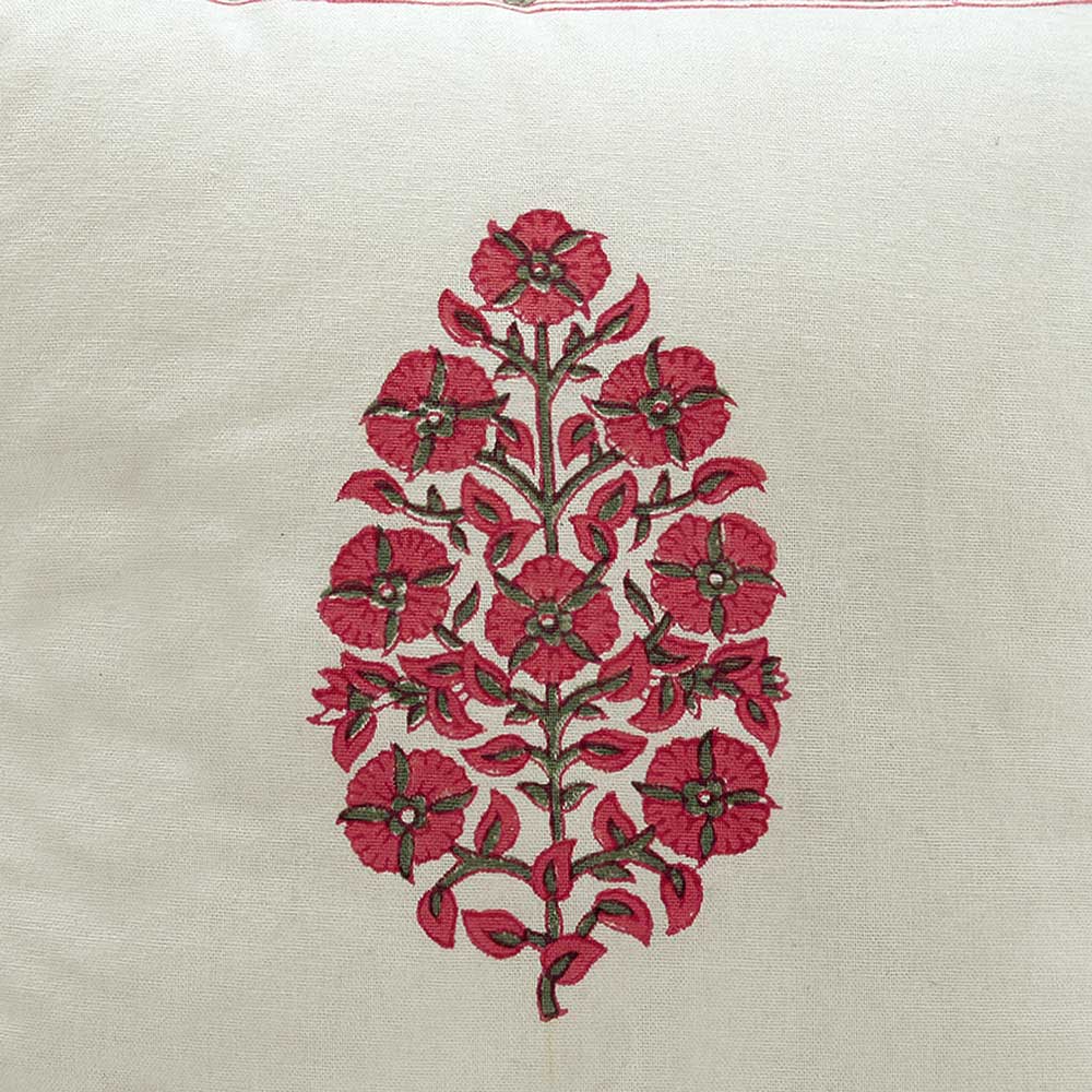 Sadyaska Hand Block Floral Printed Garden Living Room, Sofa Cotton 16"x16"… 1 Pcs Cushion Cover