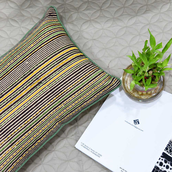 Sadyaska Hand Embroidered Print Cotton Cushions & Multi Color (12