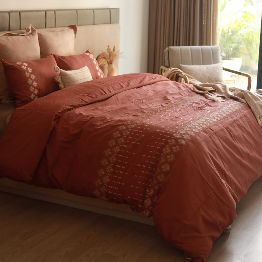 Sadyaska Leaflet Blush Syona 1 Pcs Duvet Cover Set