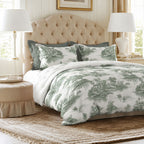 Sansaar by DDdecor Bedsheet with 2 Pillow Covers - English County - Countryside - Mint - Countryside Botanical Print Pattern - 1 Pc